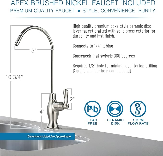 APEX MR-2032 Under the Counter Water Filter System - Alkaline