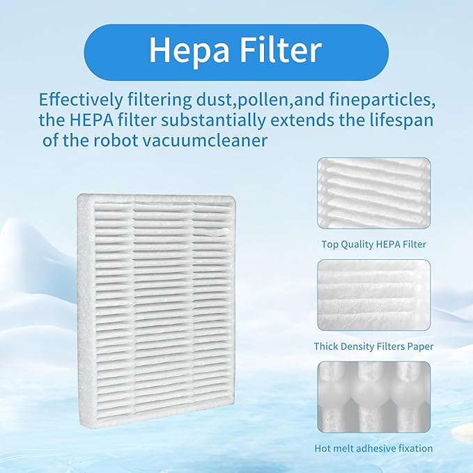 16 Packs HEPA filter Compatible with iRobot Roomba Essential Robot 104 105 Vac/Combo Accessory Y0110 Y0140 Q011 Q0120 Q0520 Vacuum Cleaners