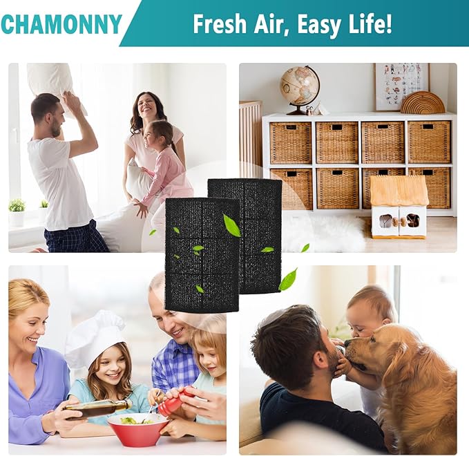 Breeze Tabletop Filter Replacement PECOMPAP, Compatible with Pure Enrichment PureZone Breeze Tabletop 2-in-1 Air Purifier, 2 H13 True HEPA Filter + 4 Activated Carbon Pre-filters