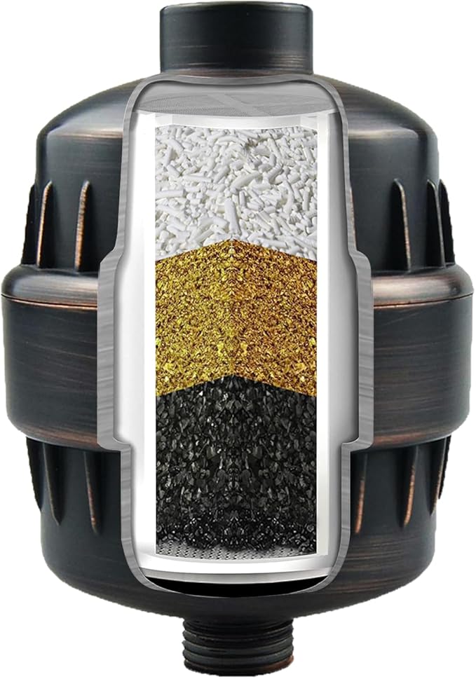Shower Filter Enhanced Formula Multi-Stage Output Filter Chlorine Heavy Metals and Other Sediments - Suitable for People with Sensitive and Dry Skin and Scalp(Oil-Rubbed Bronze)