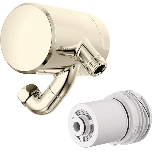 Delta Faucet Clarifi Premium Shower Filter Attachment Polished Nickel with Additional Filter Cartridge
