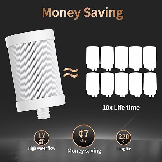 WINGSOL Faucet Filter Reduce Heavy Metals 99.6% Lead, Increase Water pH & Taste NSF/ANSI 42&53, 304 Stainless-Steel 220-Gallon 0.1µm Remineralize Water 5-in-1 Function WS-FM001-5in1