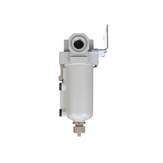 PneumaticPlus SAFM400-N04B-MEP Compressed Air Coalescing Filter, 0.1 Micron, 1/2" NPT - Metal Bowl, Manual Drain, Bracket