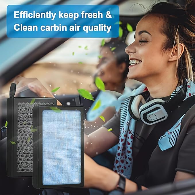 Tutor Auto Cabin Air Filter Compatible with Tesla Model 3 Model Y, HEPA & Activated Carbon for 2016-2023 Tesla Accessories, 2Pack