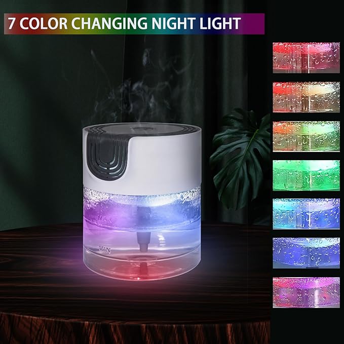 Air Purifier for Home, Office，Water Based Air Purifier ，Air Washer Humidifier ，Freshener for Smoke and Pet Odors，Essential Oil Aroma Diffuser with LED Night Light