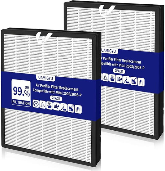 Vital 200S Pet Care Replacement Filter, Compatible with LEVOIT Vital 200S and Vital 200S-P Air Purifier, High-Efficiency Activated Carbon Vital 200S-P Replacement Filter, Vital 200S-RF, 2 Pack