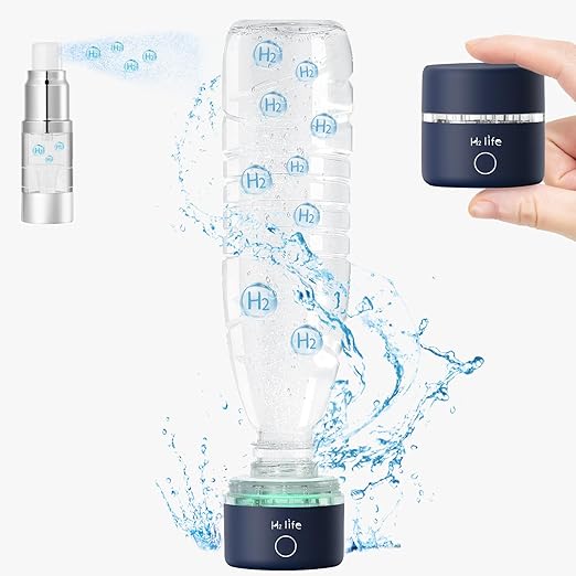 Portable Hydrogen Water Bottle Generator 3200PPB Rechargeable with PEM SPE Technology for Home Travel Sport Drinking Improve Health (Blue)
