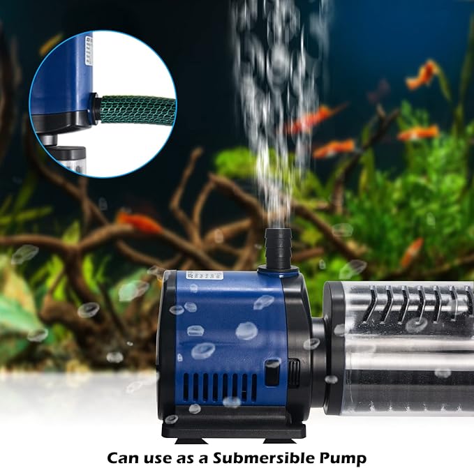 TARARIUM Aquarium Filter Powerful 660GPH for 100-300 Gallon Large Fish Tank Small Pond Fountain, Wave-Maker Submersible Water Pump Turtle Tank Filter for Saltwater & Freshwater System