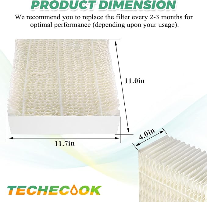 1043 Super Humidifier Wick Filters (2Pack) Replacement for Essick AirCare Evaporative Humidifier Filter EP9500 EP9700 EP9800 831000 821000 826000 826800, Bemis Space Saver 800 8000 Series by Techecook