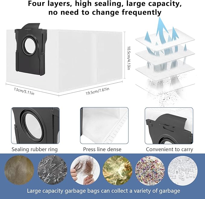 Yivy Accessories Replacement Part for Dreame X40 Ultra/ L40 Ultra /X40 Master/Mova P50 Pro Ultra/Mova P10 Pro Ultra Robot Vacuum Cleaner, 2 Main Brush, 4 Carbon HEPA Filters,6 Side Brushes-29 pcs