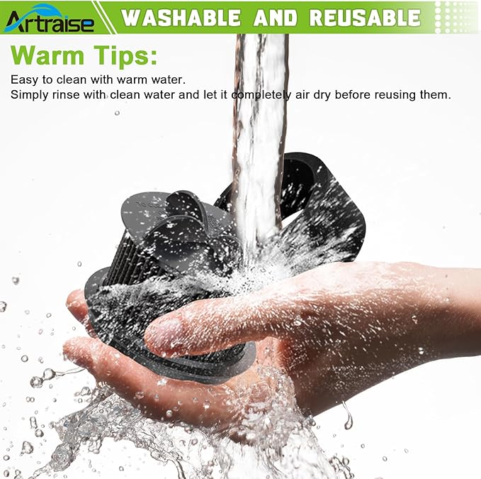 Artraise Replacement Filter for Bissell Style 10, for Bissell Powerforce Filter Style 9 & 12 Vacuum Cleaner, part # 2031085ES, 203108532065,2031183,32064 & 32065, 2 Pack Outer Foam & Inner Filters