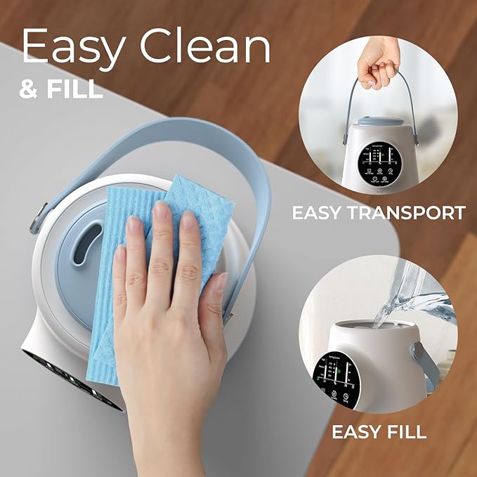 Everlasting Comfort 2.5L Top Fill Humidifier – Upgraded Easy to Clean 20HR Runtime Cool Mist Air Moisturizer for Bedroom, Home, Nursery & Large Room, Whisper-Quiet Soothing Hydration for Baby & Kids