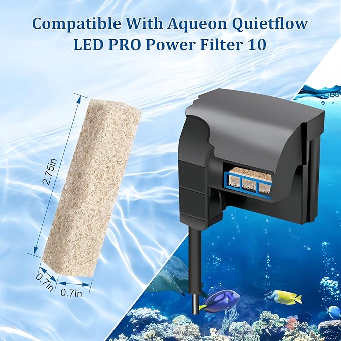 24pcs Ammonia Reducer Filter Pads for Aqueon Quietflow 10, Replacement Filter Cartridges for Aqueon QuietFlow LED PRO Model 10