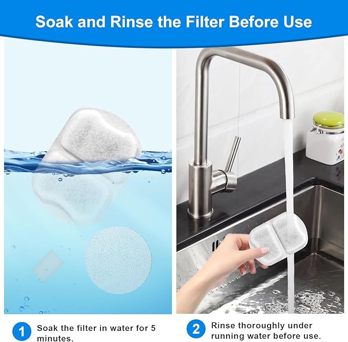 16 Sets Replacement Filters-Dog Water Fountain Filters for Large Dogs, Pet Water Filters Compatible with oneisall 7L/230oz/1.8G Stainless Steel Dog Fountain