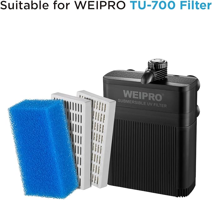 Replacement Cartridge for Aquarium UV Filter TU-700 with Aquarium Filter Foam, Active Carbon and Ceramic Ring(TU700-S)