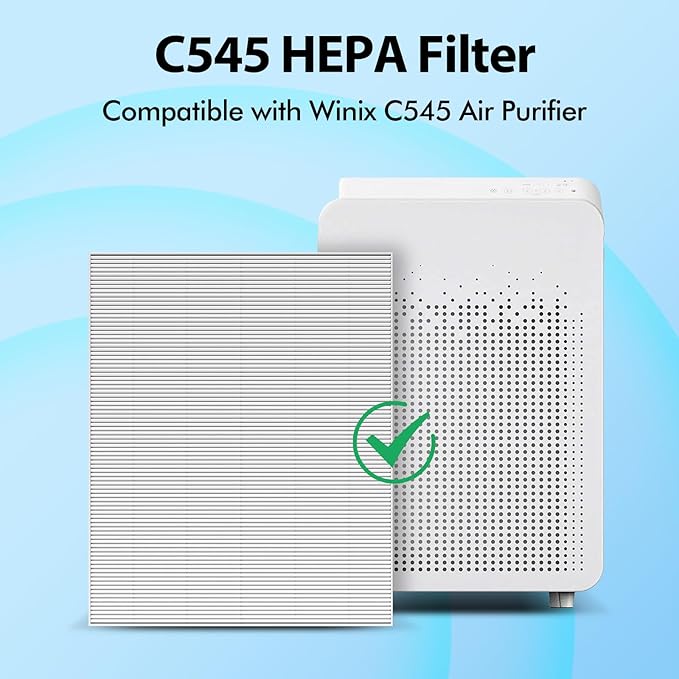 4 Pack C545 HEPA Filter for Winix C545 Air Purifier Compatible with Winix C545 Replacement Filter Type S, H13 Ture HEPA Filter Part No.1712-0096-00
