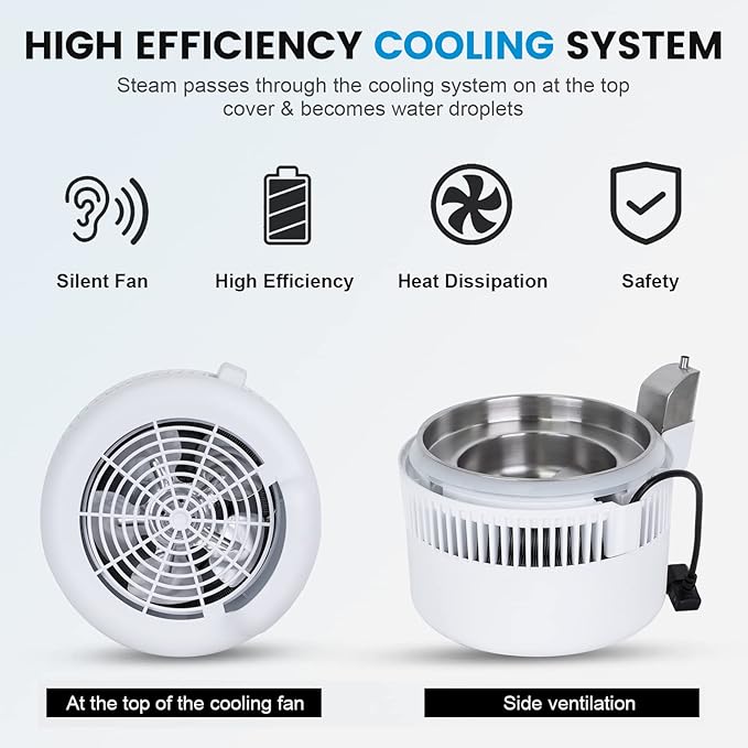 DC HOUSE 1 Gallon Water Distiller Machine, 750W 4L Pure Distilled Water Maker Machine for Home Countertop Table Desktop, Drinking Purifier for Home Kitchen CPAP Hmidifiers with Pastic Container