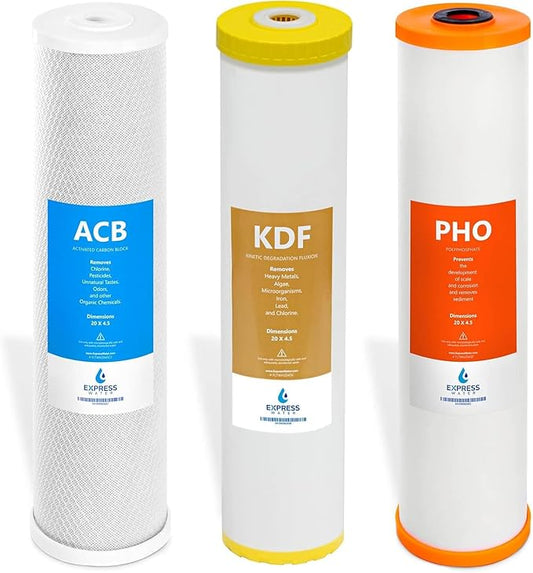 EXPRESS WATER FLTWH2045CKP1 Whole House Replacement Filter, 3 Count (Pack of 1), White