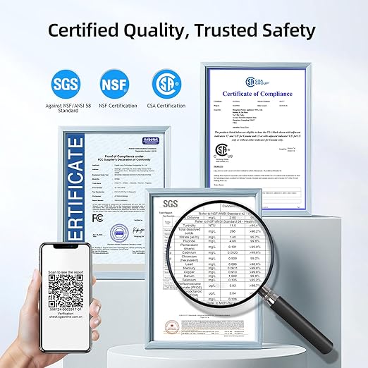 800GPD Tankless Reverse Osmosis System, MlZUDO Megaflo Mini 3:1 RO Water Filtration System, 8 Stage&36-Month RO System, NSF/ANSI 42&58&372 Certified Water Filter Under Sink, Smart LED Faucet