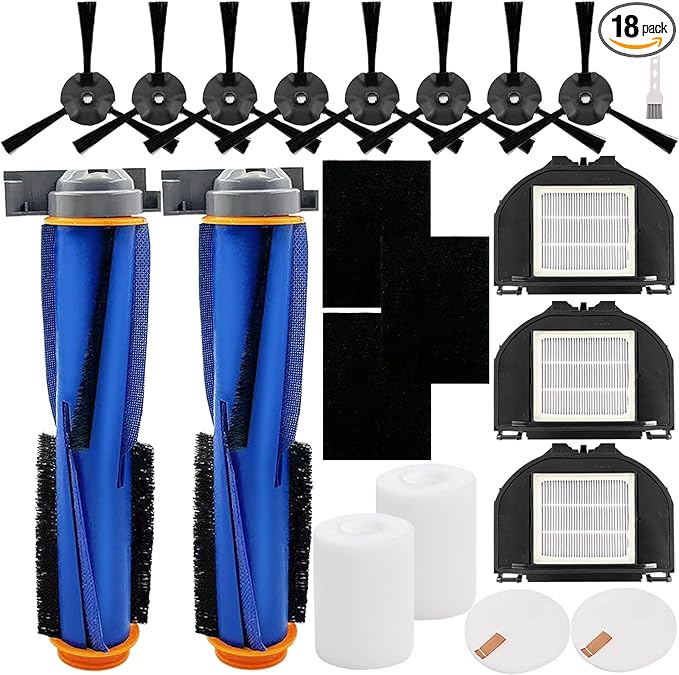 RV2310AE Replacement Parts for Shark AV2310AE RV2310AE RV2320S UR2350AE RV2300S Matrix Robot Vacuum Cleaner 2 Main Brush Roller 2 Sets Foam Filters 3 Filters 8 Side Brushes (Not For RV2300)