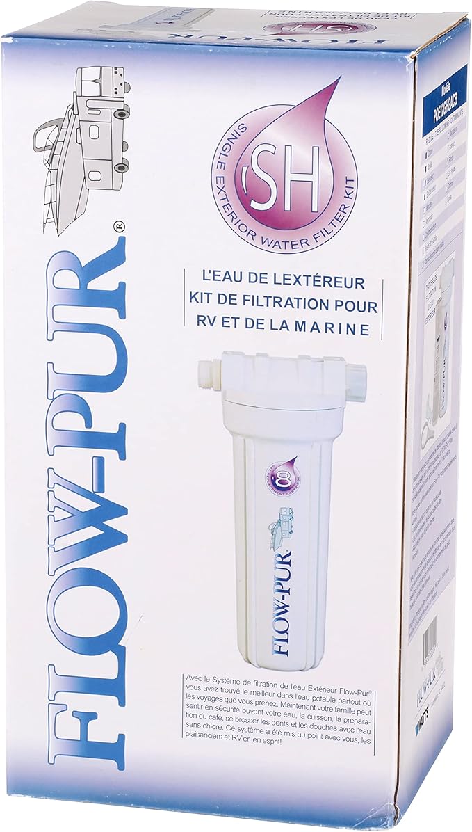 FLOW/PURWATT Watts 520021 RV/Boat Single Exterior Water Filter with Garden Hose Fittings