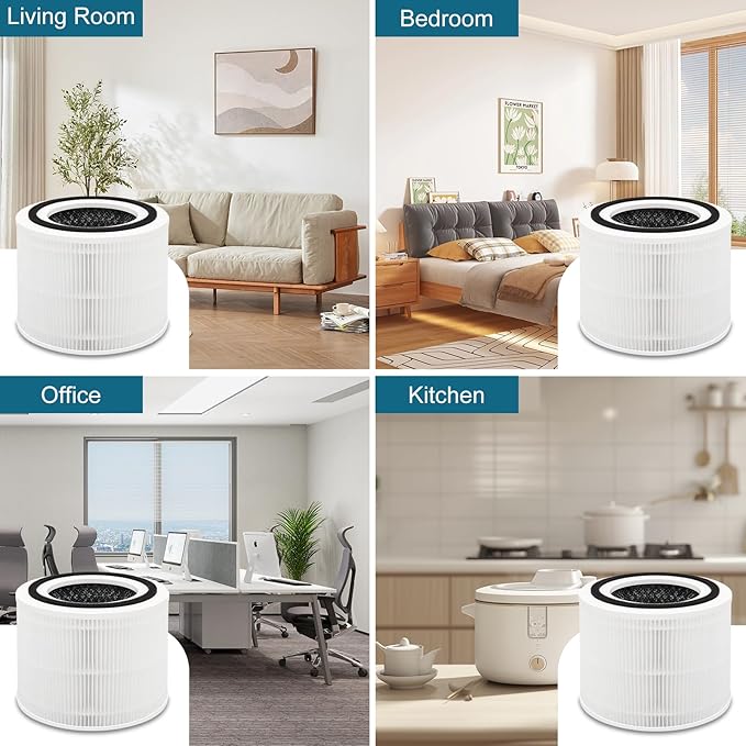 240 Replacement Filter Compatible with Puroair 240 Air Filter, 3-in-1 High Efficienoy Filten with Activated Carbon Filter for 99.97% Air Particles, Smoke and Odor, 2 Pack