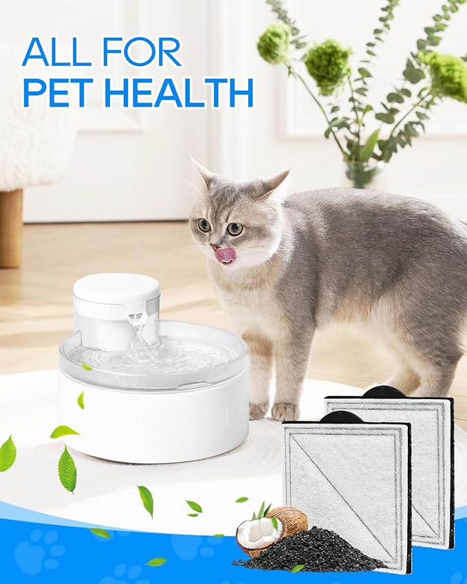 12 Pack Cat Water Fountain Filter Replacement Compatible with PetSafe Outlast Pumpless Fountains, Fit for Viva Stainless Steel Cat Fountain