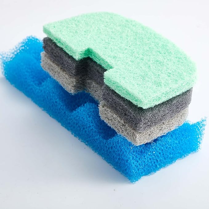 20 Pcs Aquarium Filters Replacement Filter Media Kits Compatible with Fluval 206/207, Including 2 Biological Foams, 6 Ammonia / 6 Phosphate / 6 Nitrite Remover