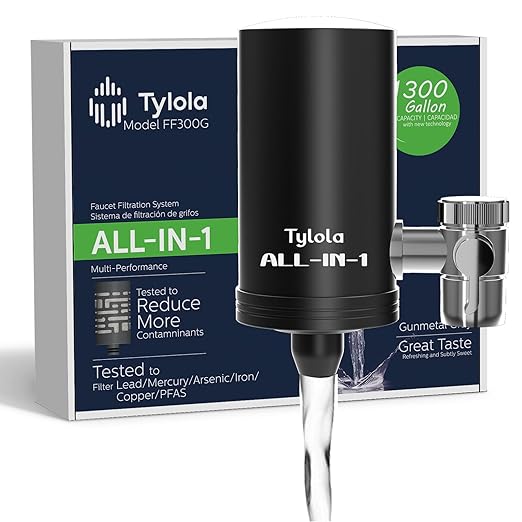 Stainless Steel Faucet Water Filter for Kitchen Sink,NSF Certified Water Purifier, Reduces 99% Chlorine, 99.9% Fluoride Pfas, Lead & Heavy Metals, Basic Version