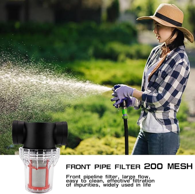 Garden Pond 1 inch Mesh Strainer Water Pump Filter Thread Inline Filter Strainer High Pipeline Filter for RV,Outdoor Gardening,Pressure Washer（200 Mesh）