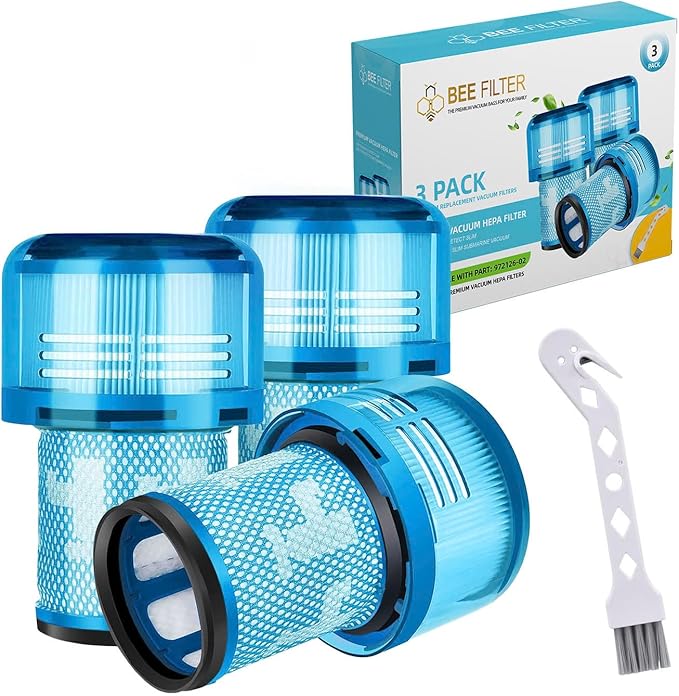 Dyson V12 Filter, 3-Pack Premium True HEPA Replacement Filters compatible with Dyson V12, V12 Detect, V12 Detect Slim, V12 Detect Slim Absolute, V12 Filter Replacement, Part no. 971517-01