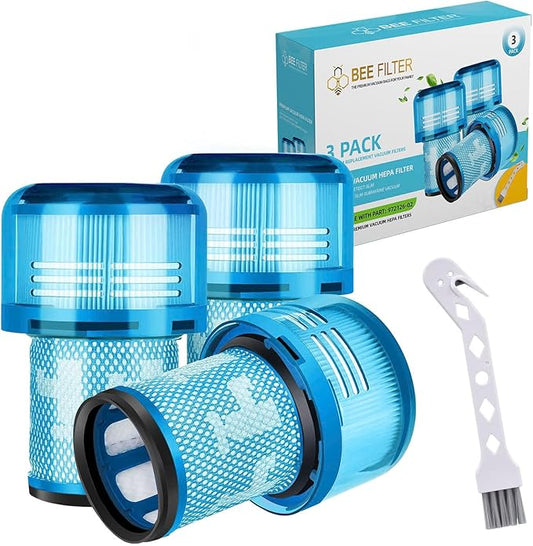 Dyson V12 Filter, 3-Pack Premium True HEPA Replacement Filters compatible with Dyson V12, V12 Detect, V12 Detect Slim, V12 Detect Slim Absolute, V12 Filter Replacement, Part no. 971517-01