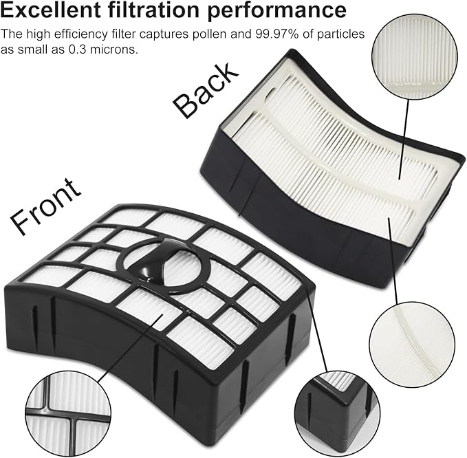 NV752 AZ1002 Vacuum Filters Replacement for Shark Rotator Powered Lift-Away AZ1002 NV650 NV650W NV651 NV652 NV750 NV750W NV751 NV752 AX950 AX951 AX952, 2 Filter + 6 Foam, Parts XFF650 XHF650