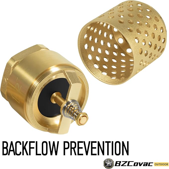 2-Inch Brass Foot Valve with Mesh Strainer, Universal One-Way Female NPT Check Valve with Backflow Prevention, Lead-Free Brass Construction for Irrigation and Water Pump Systems