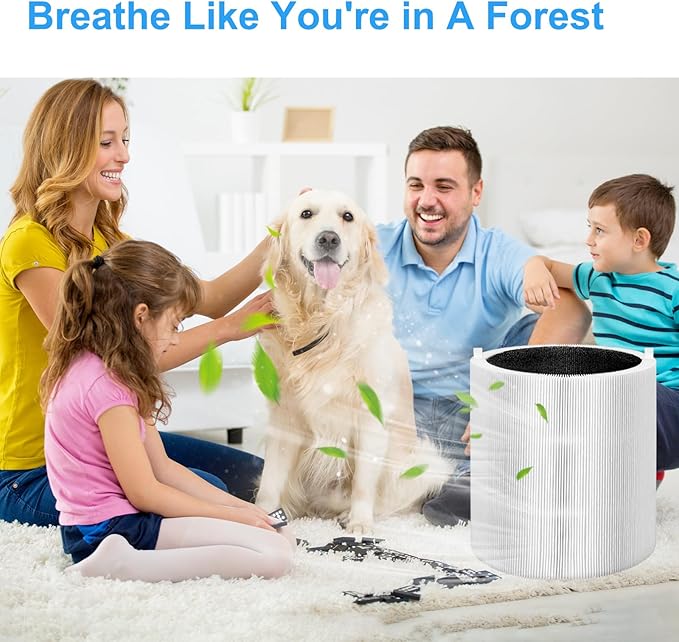 4Pack 311Auto Filter Replacement-Compatible with Blueair Blue Pure 311 Auto Air Purifier Filter,Collapsible H13 True HEPA and Activated Carbon 3-in-1Replacement Filter (4)