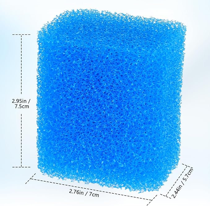 Replacement Filter Sponge for Aquariums (3 Pack), Washable and Reusable Biological Filter Sponge Media for Fish Tanks
