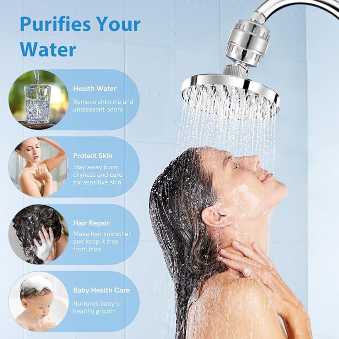 4 Pack Shower Filter Replacement Cartridge 20 Stage,High Output SF100, SF220 Shower Filters For Hard Water,Universal Cartridge,Waters Purifier, Shower Water Softener,filtro para ducha de baño