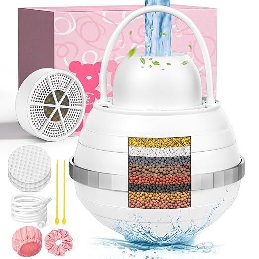 Upgraded Bath Water Filter for Tub 8+1 Stage Bathtub Filter for Tub Faucet Filter Gift for Women BPA-Free Reduce Water Contaminants for Healthier Skin & Hair Softer Water 2500 Gallons of Filtration