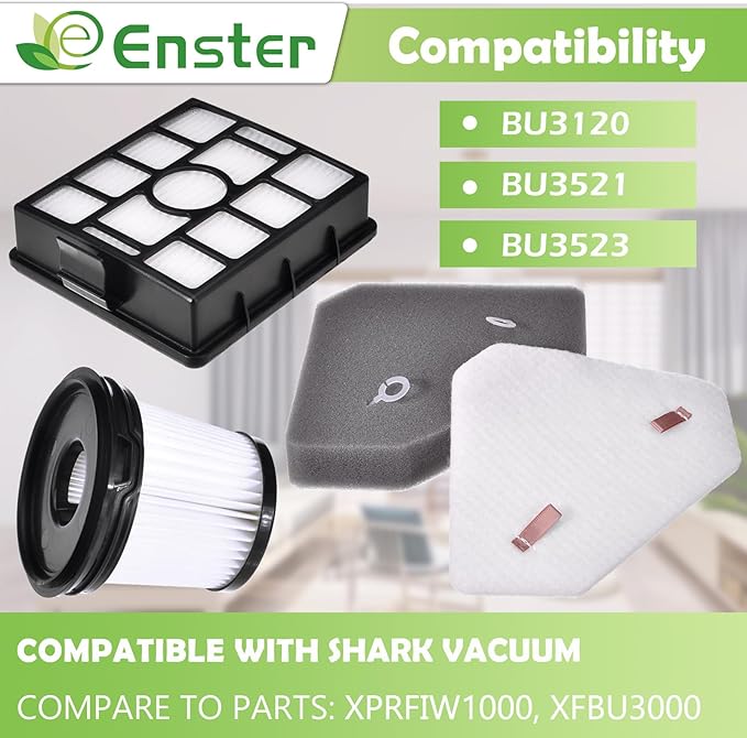 BU3521 BU3523 BU3120 HEPA Filter Replacement Compatible with Shark BU3521 Clean Lightweight Cordless Stick Cleaner, BU3523 Clean and Empty Cordless Stick Vacuum, Auto Empty System