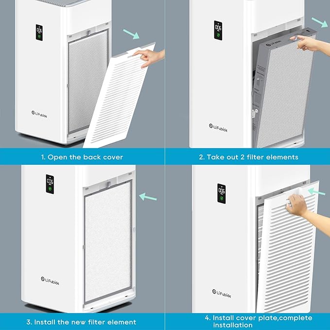 Y1000 Air Purifier Replacement Filter, 2-in-1 H13 True HEPA and High-Efficiency Activated Carbon Filters Set, 1 Set of 2pcs,Y1000Filter