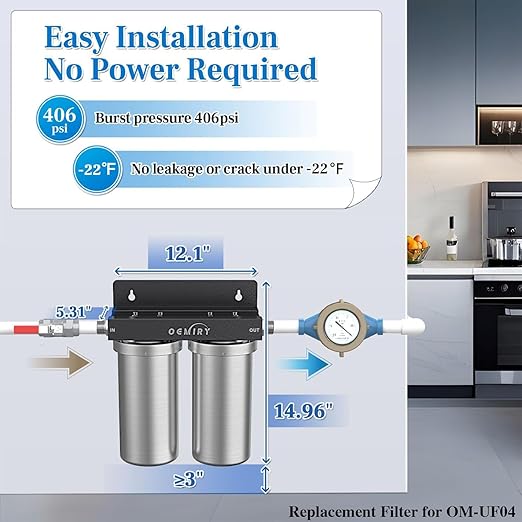 Replacement Cartridge Carbon Filter for Whole House Water Filter OM-UF04, 1 Pack