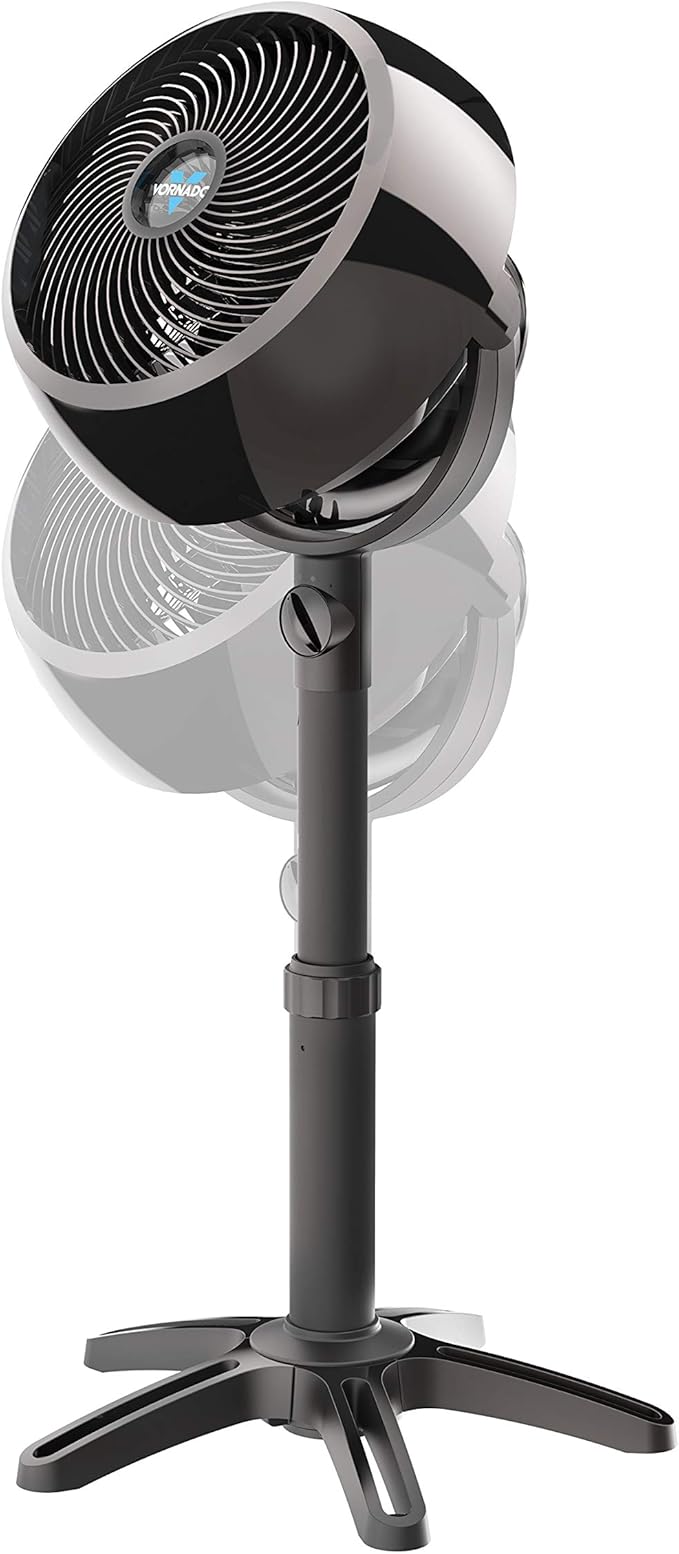 Vornado 7803 Large Pedestal Whole Room Air Circulator Fan with Adjustable Height, 3 Speed Settings, Removable Grill for Cleaning, Black
