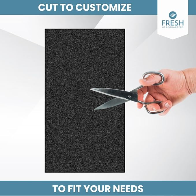 Activated Carbon Air Filter Pad - 24"x16" Cut To Fit AC & Furnace Filter - Removes Dust, Pollen, Pet Odors & VOCs, Versatile for Window Units, RV, Air Purifier, & Vents, Made in USA