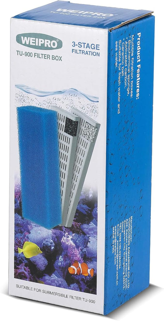 Replacement Cartridge for Aquarium UV Filter TU-900 with Aquarium Filter Foam, Active Carbon and Ceramic Ring(TU900-S)