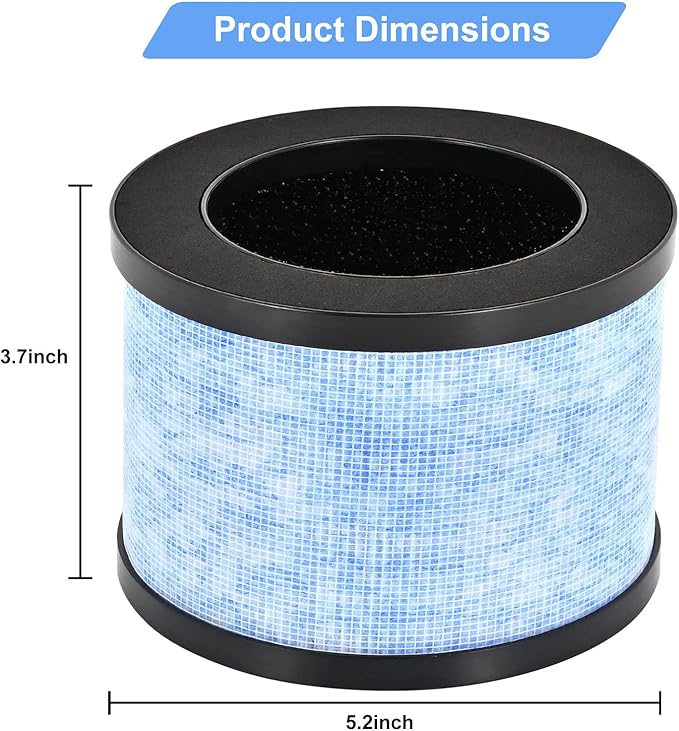 MK06 H13 True HEPA Filters Replacement for AROEVE MK01 MK06 and Kloudi Air Purifier DH-JH01, Intelabe EPI080/EP1080, Elechomes EPI081/EP1081, H13 Premium True HEPA Filter, 2 Pack