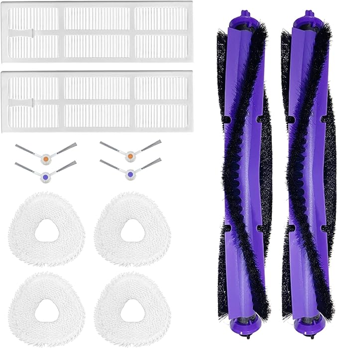 Accessories Replacement for Narwal Freo Robot Cleaner Vacuum Accessories Set 2X Brush 2X Filter 4X Mop 4 SideBrush