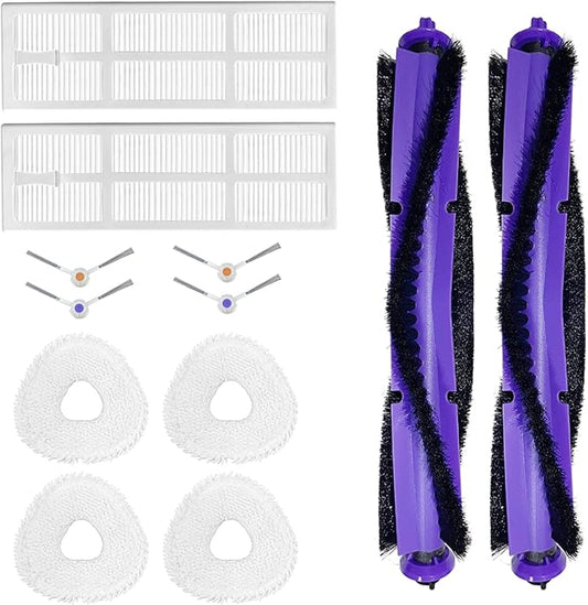 Accessories Replacement for Narwal Freo Robot Cleaner Vacuum Accessories Set 2X Brush 2X Filter 4X Mop 4 SideBrush