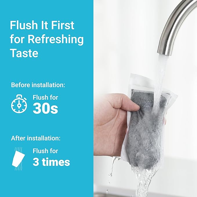 AQUA CREST Replacement for Brita® Refillable Filter, Brita® Refillable Water Filtration System, Less Plastic, Replaces 1,800 Plastic Water Bottles a Year, 6 Filters