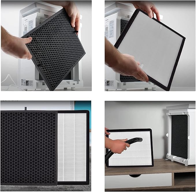 for LEVOIT LV-PUR131 Air Purifier Replacement Filter 4 Filters & 4 True Activated Carbon Filters Set Pre Compatible with 3Stage Filtration LV-PUR131S and LV-PUR131- RF, 4 Pack