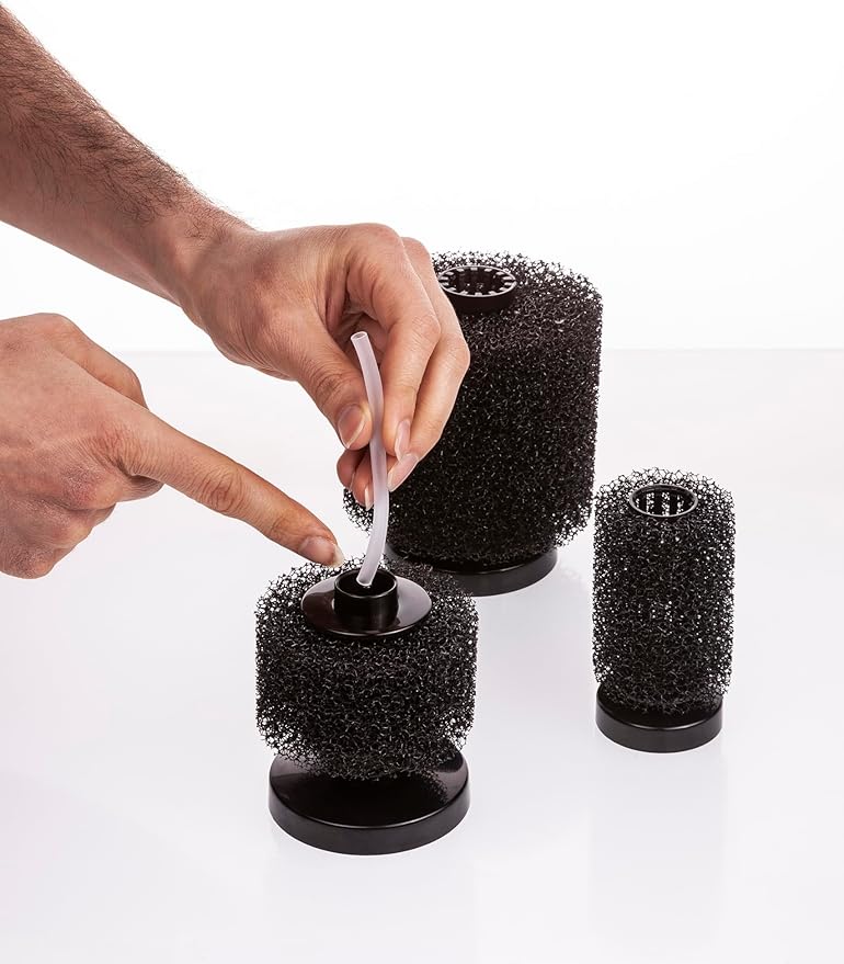 UNEAK Medium Aquarium Sponge Filter Fish Tank Silent Filteration Breeding Fry Betta Shrimp Nano Tank Accessories Air Stone 4-inch Airline Tubing up to 20 Gallon
